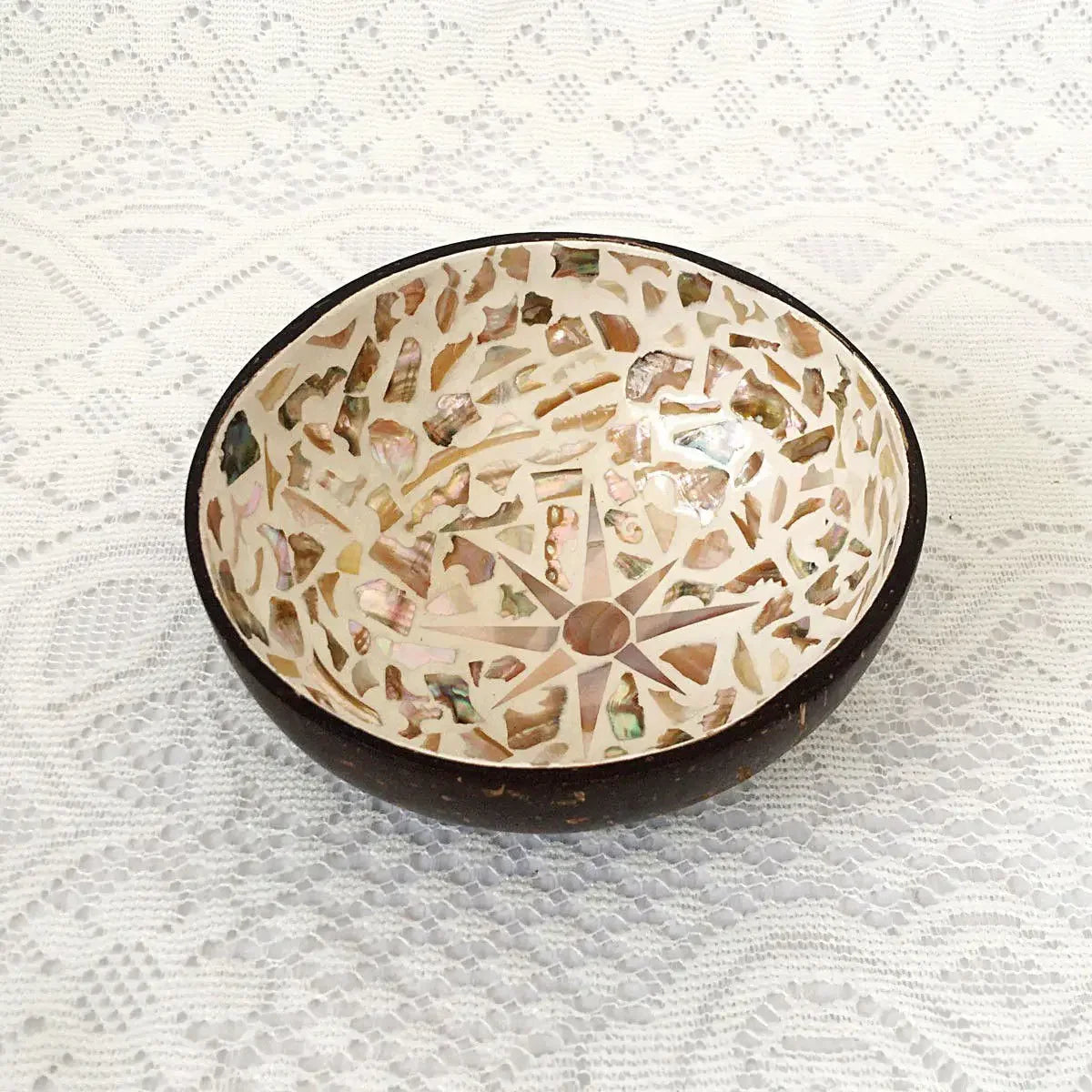 Handmade Alien Coconut Shell Bowl, Inlaid Shells, Wood Bowl,  Storage, Salad Bowl,  Key Storage,  Tray, Home Decoration, Hand Wash!!!