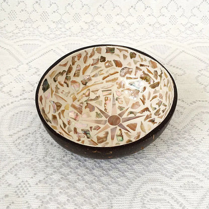 Handmade Alien Coconut Shell Bowl, Inlaid Shells, Wood Bowl,  Storage, Salad Bowl,  Key Storage,  Tray, Home Decoration, Hand Wash!!!