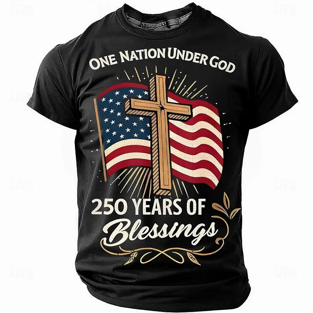 America 250th Birthday Eagle Flag 250 Years 1776-2026,  PRINTED Unisex Men's  and Womens T-Shirt, Casual  Vintage -style Clothing