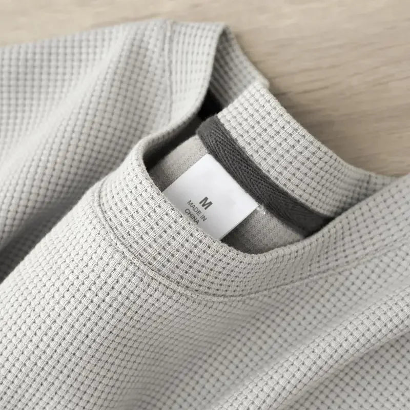 Men's Summer Waffle Round Neck,  Short Sleeve T-Shirt.   Comfortable,Breathable Short-Sleeved Top for Casual Wear.  Sound Perfect for a FATHERS DAY Gift!!!