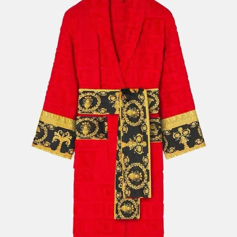 Bathrobe for Men and Women.  Sleepwear, Long Robe,  Cotton Luxury Hotel Style Pajamas, Homewear, Comfortable,  Plush Loungewear