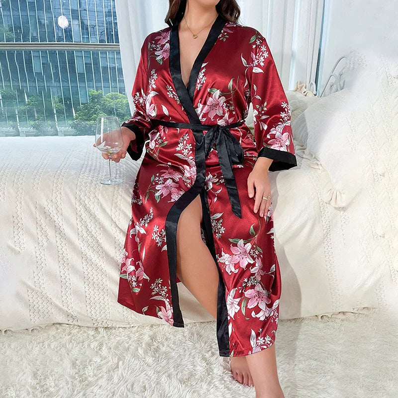 Plus Size Robe for Women's Fashion, Casual, Loose Printed  Robe for Women