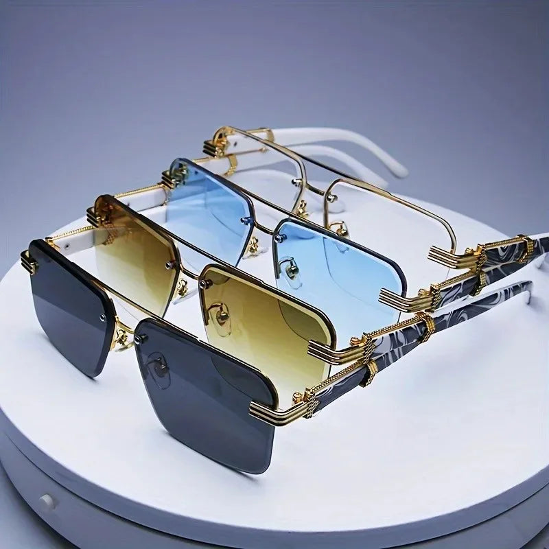 Fashion Rimless Sunglasses Men /Womens Popular Frameless Sun Glasses Male/  Female Classic Small Square Summer Traveling Shades