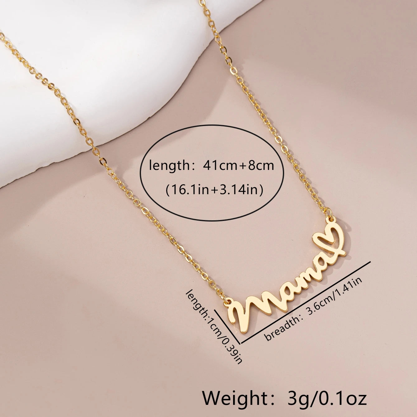One-Piece Fashionable Heart-Shaped Mama/Mom/Mother Pendant Necklace for Mother's Day Gift or any Special Occasion