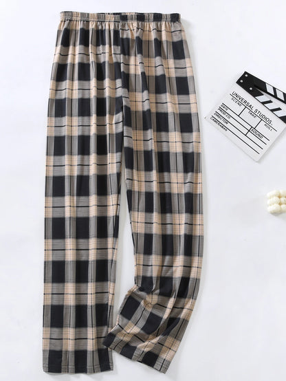 Men's Stylish Summer Pajama Pants, Thin, Loose, Breathable,  Air-Conditioned Pants with Elastic Waist