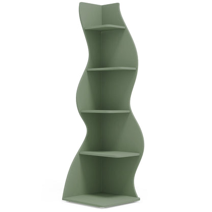 Corner Shelf, Modern 5-Tier Corner Bookshelf, Stylish Corner Small Bookcase, Storage Rack,  Plant Stand