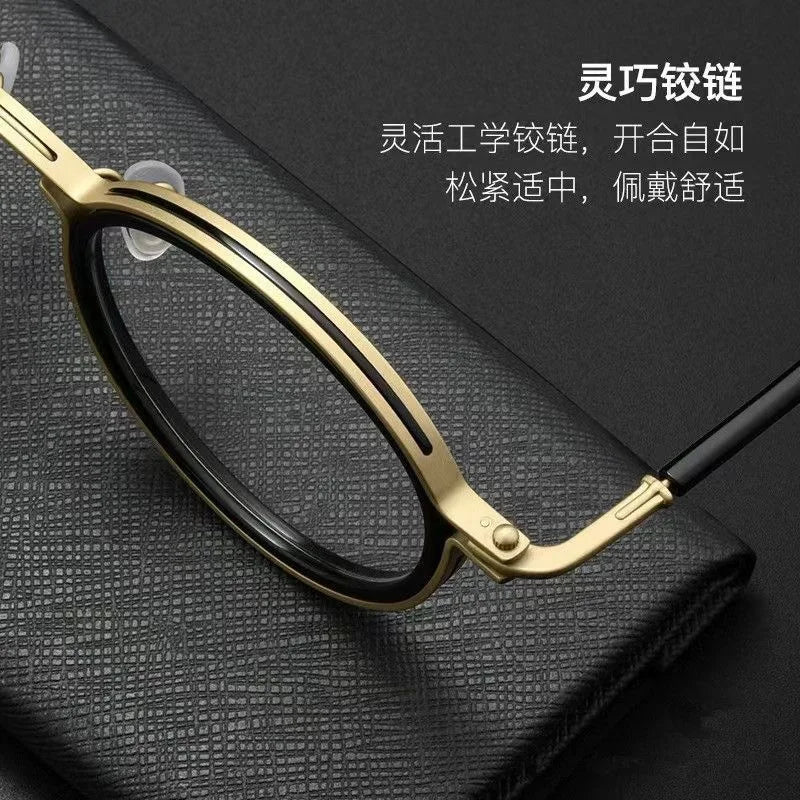 High Quality Retro Round Frame Reading Glasses  for Men  and  Women.   Fashion Metal,  Anti -Blue Light Prescription Glasses.   Brown is available in +100/+150/ and +400.  Black is available in only +300.  All other combinati