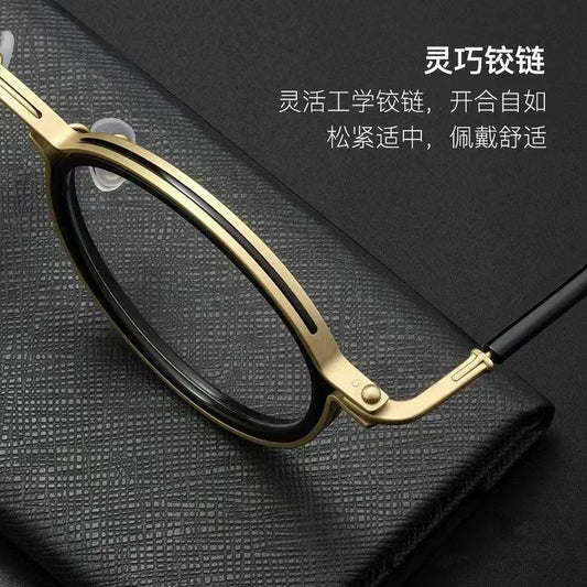 High Quality Retro Round Frame Reading Glasses  for Men  and  Women.   Fashion Metal,  Anti -Blue Light Prescription Glasses.   Brown is available in +100/+150/ and +400.  Black is available in only +300.  All other combinati