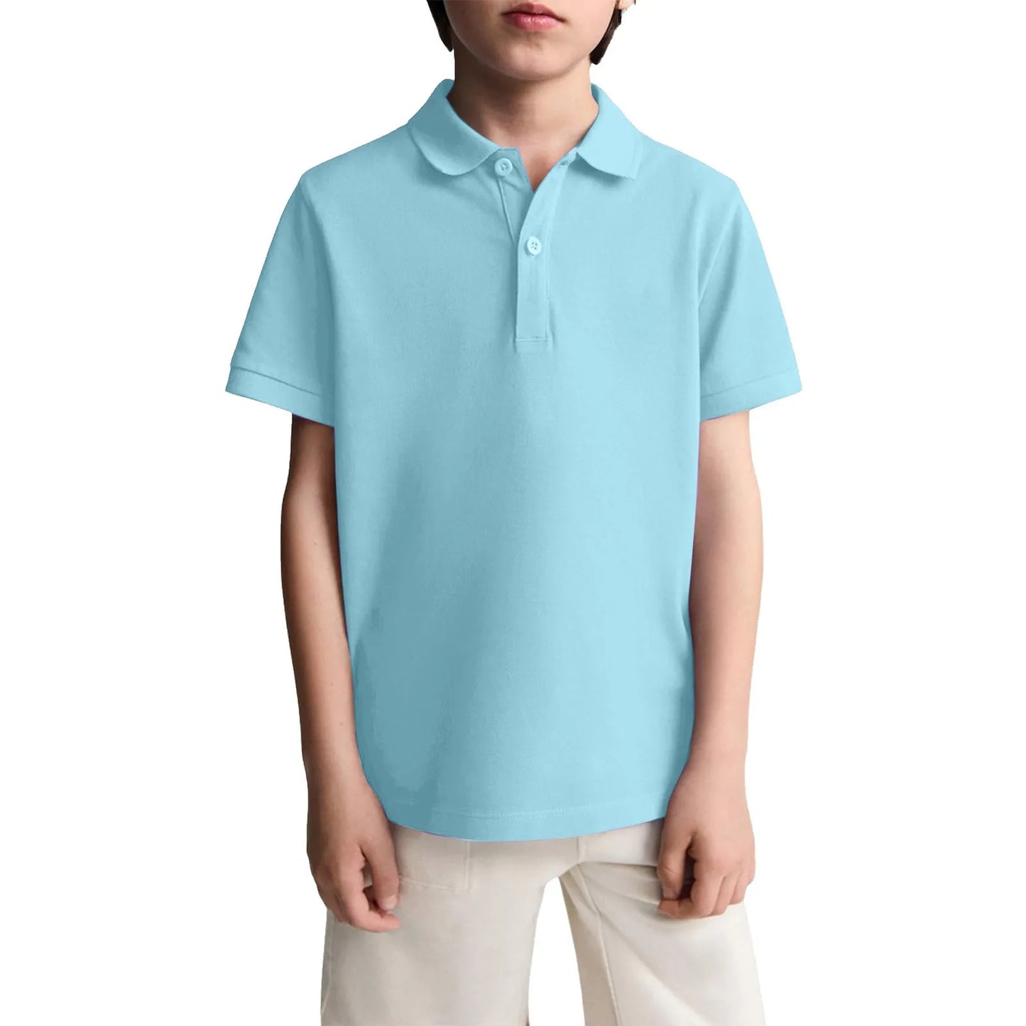 Boys Casual Polo Shirts Short Sleeve Shirt.   School Uniform Shirts For Kids 6-11y.  Great color choices.  All available but...."...time is a'wast'n"