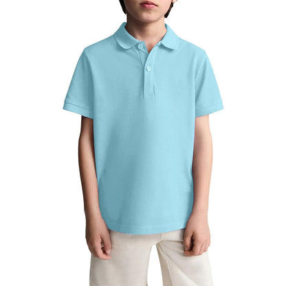 Boys Casual Polo Shirts Short Sleeve Shirt.   School Uniform Shirts For Kids 6-11y.  Great color choices.  All available but...."...time is a'wast'n"