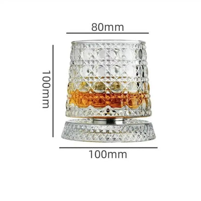 1PCS Tumbler Rotating Wine Glass Rotating Whiskey Glass Tumbler Non Spill Swivel Cup with Base Creative Stress Relief Wine Glass