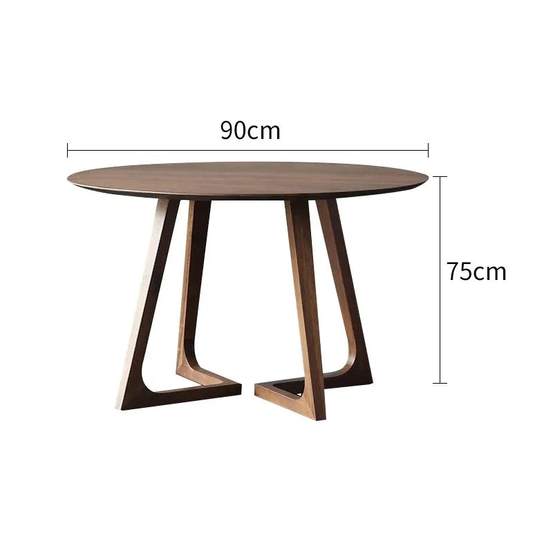 High-End Minimalist Solid Wood round Dining Table.  Compact Home Use Ideal for Apartments Home Furniture