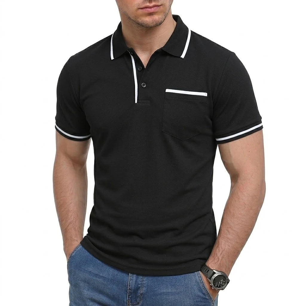 Summer Mens Short Sleeve T-Shirts WITH  Pocket.   Lightweight Casual Polo Shirt for Men, Loose Trendy Button Down Shirts for Men