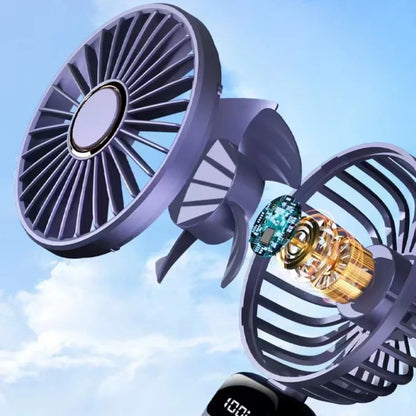 Portable Handheld Personal Rechargeable Fan with  LED Digital Display.  90°Adjustable, 5 Speed Wind Mini Aromatherapy