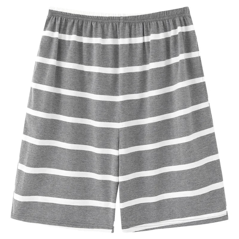 Summer solid color pajama pants in cotton. Mens breathable shorts.