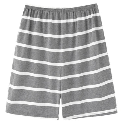 Summer solid color pajama pants in cotton. Mens breathable shorts.