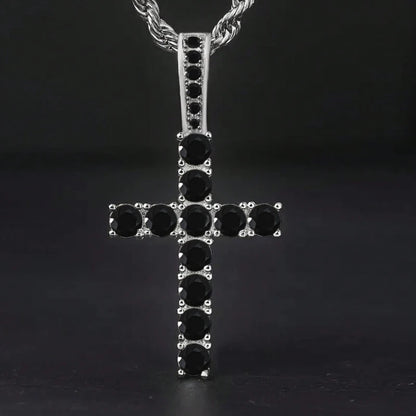 60Cm Twisted Chain Long Necklace for Women/Mens  Fashion Luxury Cubic Zirconia Cross.   Pendant Necklace Gift.