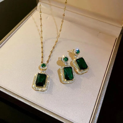 4PC  Set of Exquisite Quadrate Rhinestone Necklace Earrings Ring.  Jewelry  ( Fashion ) Bridal Gifts, MOTHERS DAY!!!