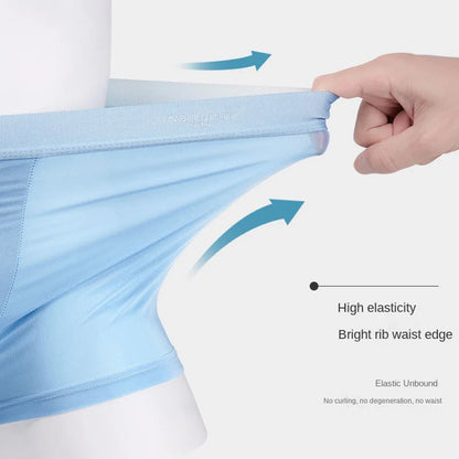 4pcs Boxer Shorts.   Men's Ice Silk Underwear, Breathable, Sexy, Thin, U Convex  Boxers,  L-6XL