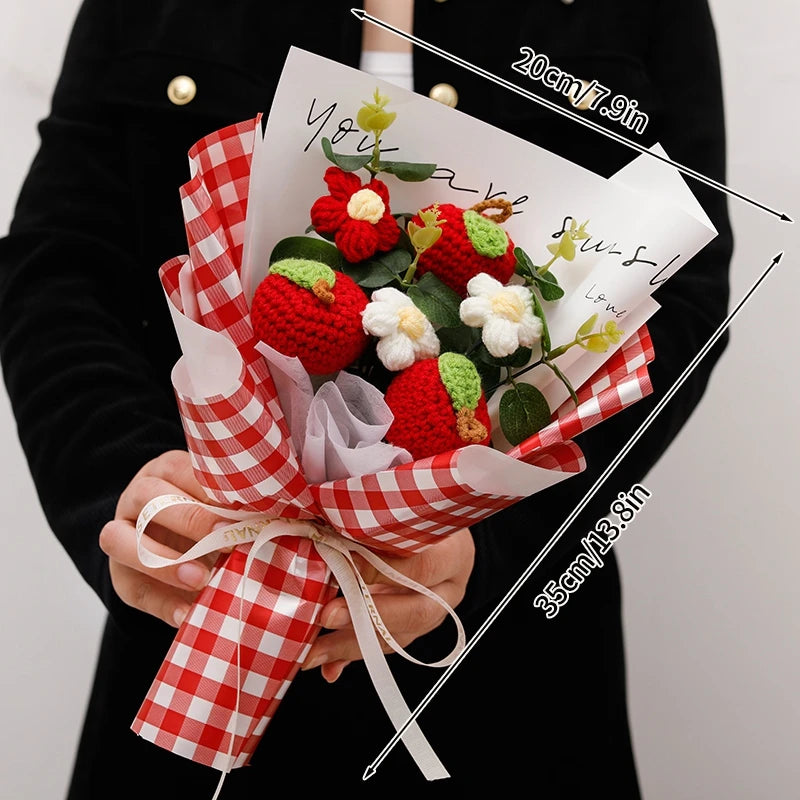 Crocheted Flower Bouquet,  Knitted Flowers, Artificial Flowers,  Graduation Bouquet Party Supplies MOTHERS DAY Gift Wedding Gifts