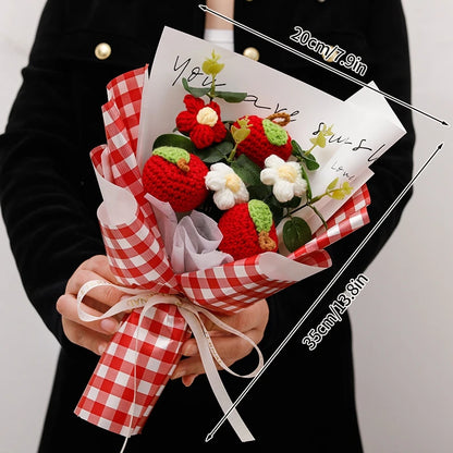 Crocheted Flower Bouquet,  Knitted Flowers, Artificial Flowers,  Graduation Bouquet Party Supplies MOTHERS DAY Gift Wedding Gifts