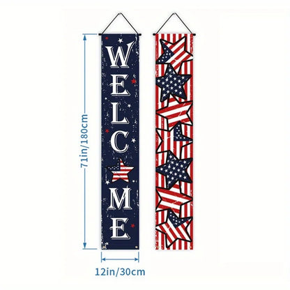 Independence Day  Memorial Day, Vetereans Day, Hanging Flag Banner , Outdoor/ Indoor  Patriotic Decor Family Party, Porch, Yard,  Garden,  Red White Blue USA Flag Decorations
