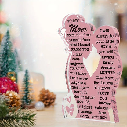 1/2pcs Acrylic Plaque Sign for  Mother's Day Gift From Daughter Heartfelt Mom Gift,  From Son Pink Acrylic Desk Decor. MomsBirthday Gift.  HAPPY MOTHERS DAY!!