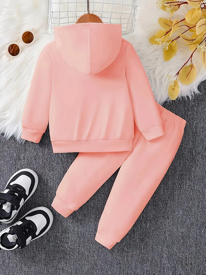 Newborn baby  with Engilsh printing fleece hoodie and sporty casual pants, suitable for outdoor use