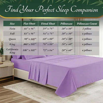 4pcs/6pcs Bamboo Cooling Queen Size Sheet Set - Childrens Bedding, Breathable And Comfortable - Fit for Hot Sleepers