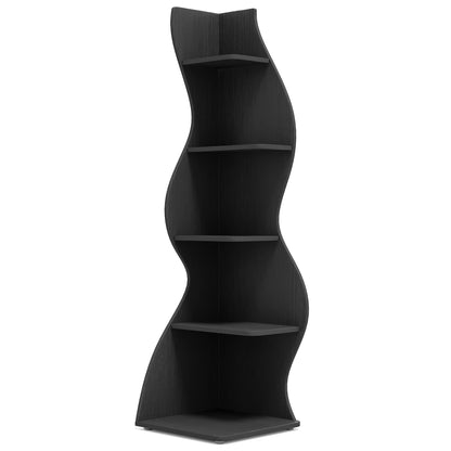Corner Shelf, Modern 5-Tier Corner Bookshelf, Stylish Corner Small Bookcase, Storage Rack,  Plant Stand