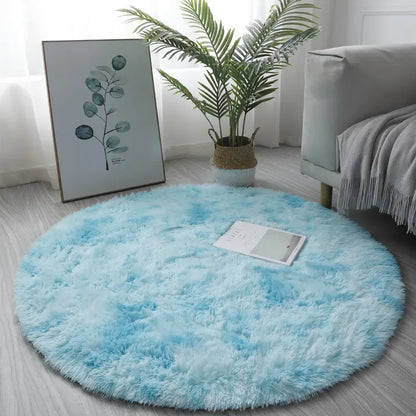 Super Soft Plush Round Rug Mat.  Fluffy White Carpets For Living Room, Bedroom Kid, Room, Thick Pile Rug