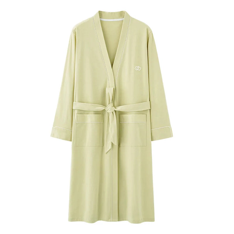 Spring Autumn Striped Bathrobe Lover,  Cotton,  Sleep Top,Kimono Robes For Male /Female Robes Long Bath Robe , Bride Robe,  Dressing Gown