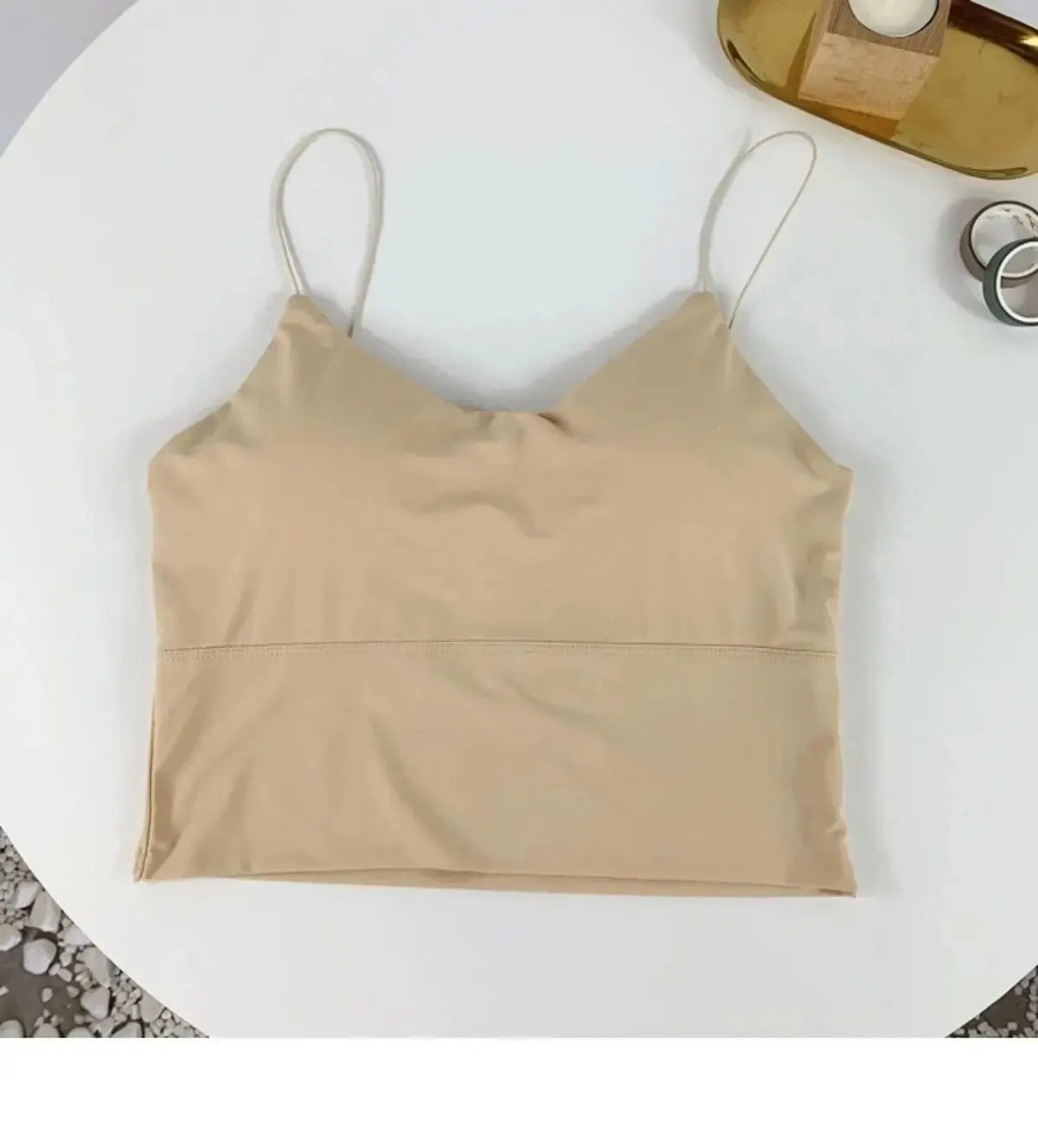 1pc Women Sexy Solid Color Camisole Ice Silk Tube Seamless Sports Tank Top Wireless Underwear Padded Bra Bralette Vest. SKY BLUE is available, one size with slight STRETCH.