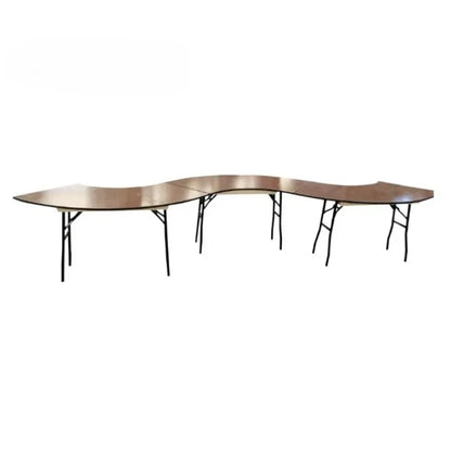 Manufacturer Wholesale Serpentine Wooden Desk Folding S-shaped Serpentine Banquet Table