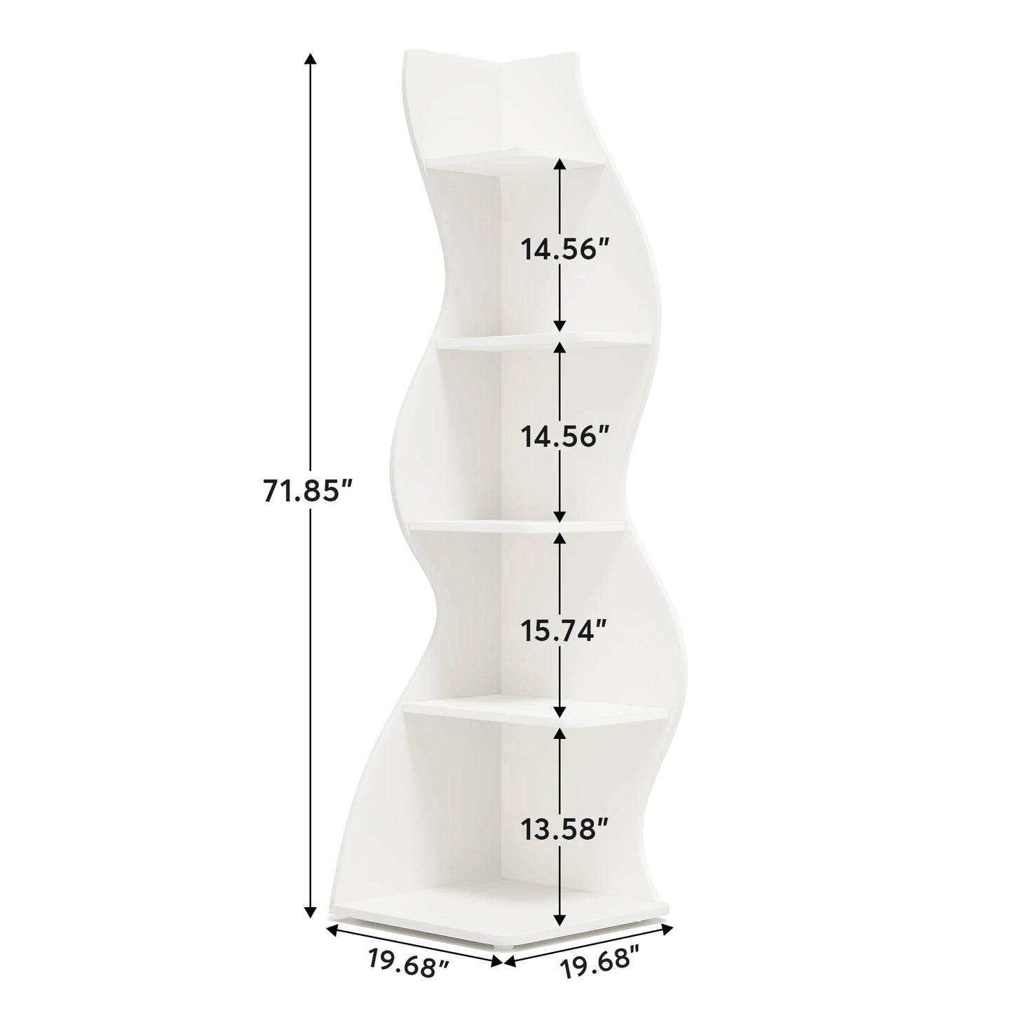 Corner Shelf, Modern 5-Tier Corner Bookshelf, Stylish Corner Small Bookcase, Storage Rack,  Plant Stand