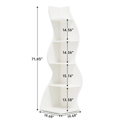 Corner Shelf, Modern 5-Tier Corner Bookshelf, Stylish Corner Small Bookcase, Storage Rack,  Plant Stand