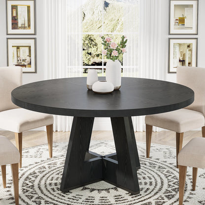Round Dining Table for 4' 47" Farmhouse Kitchen Table Small Dinner Table Kitchen Dinning Table
