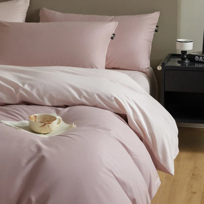 A-Class 100s Long-Staple Cotton Sateen, Brushed,  Solid Bedding Set Duvet Cover Set Luxurious Milled Softness, Smooth