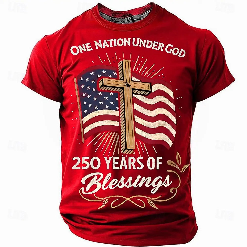 America 250th Birthday Eagle Flag 250 Years 1776-2026,  PRINTED Unisex Men's  and Womens T-Shirt, Casual  Vintage -style Clothing