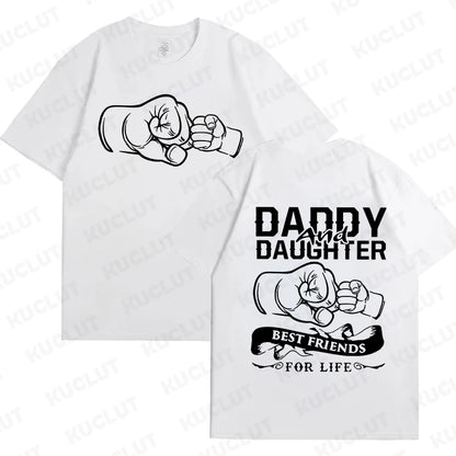 Fashion Family Matching Outfits.   Daddy and Daughter T-Shirts,  Oversized Tops for Father's Day Gift, Short Sleeve Tees ,Kids Clothing