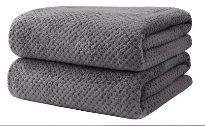 Bath Towel Set Pack of 2, (27 x 54 Inches) Microfiber,  Ultra Soft Highly Absorbent Bath Towel, Lightweight and Quick Drying Towel