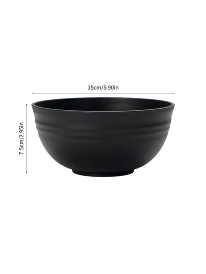 4/6/8pcs  Black grain bowl,  Reusable household plastic dinner bowl. Can hold food,  dessert,  grain,  great outdoor bowl