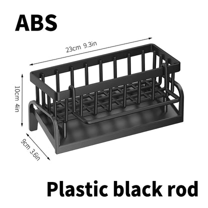 Kitchen stainless steel shelf, sponge drain rack, sink drainage rack, dishwashing supplies, dishcloth storage, drainage rack, for under sink or beside sink