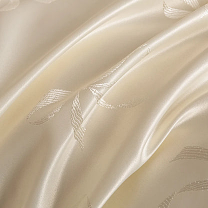 European Luxury Jacquard Ice Silk Duvet Cover Set,  Fashion Bow Pattern Queen King Bedding Set Skin Friendly Comforter Cover Set