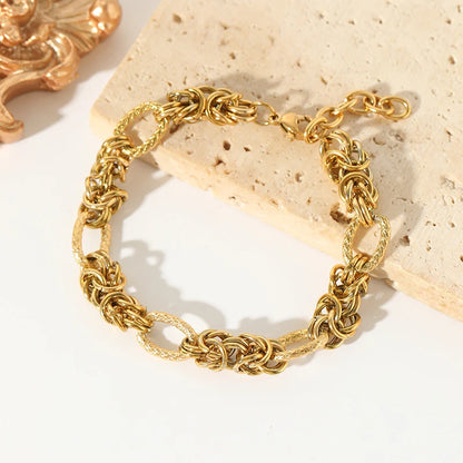Stainless Steel Twisted Bracelet Bangles For Women.  Trendy 18K Gold Plated Wrist Chain,  Waterproof Jewelry Gift for MOTHERS DAY GIFT!!!