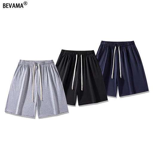 Summer Running Shorts for Men,  Casual Jogging Shorts,  Solid Colors,  Drawstring, Loose,  Gym Shorts