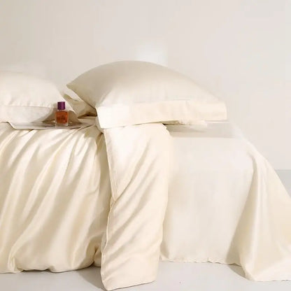 100%Lyocell Derived from Eucalyptus.  Solid Color  Bedding set Duvet cover and  Bed Sheet  with 2 Pillowcases.  Soft , Cooling , Twin /Double /Queen