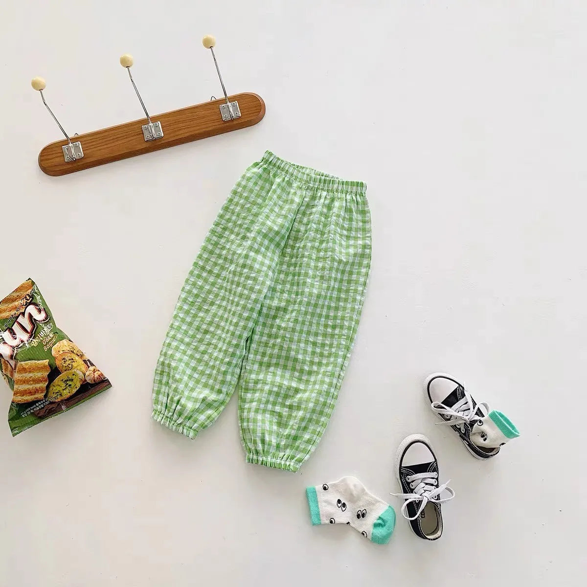 73-120CM Plaid Trousers,  Summer Girls Harlan Pants,  Children Fashion,  Versatile Pants,  Thin Cotton Mosquito Proof Pants.  Please check color/size/availability on charts.  So Cute.