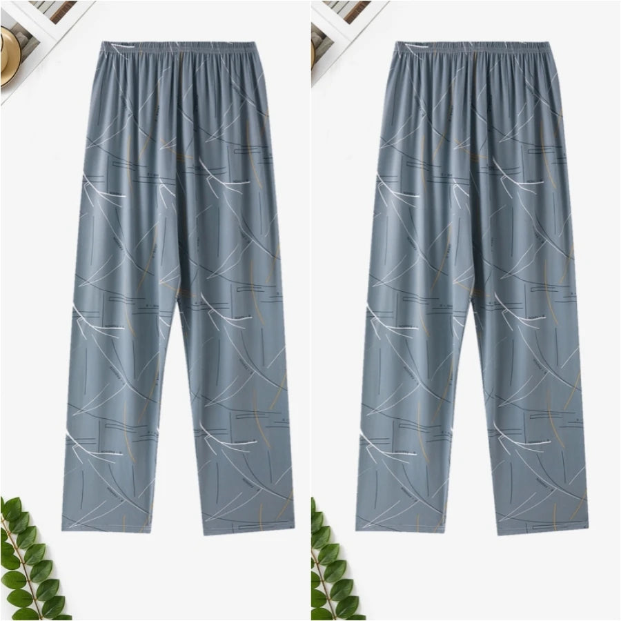 Men's Pajama Pants, Summer Trousers, Home Trousers, Thin Spring and Autumn,  Loose Plus Sizes.   Can Be Worn Outside.