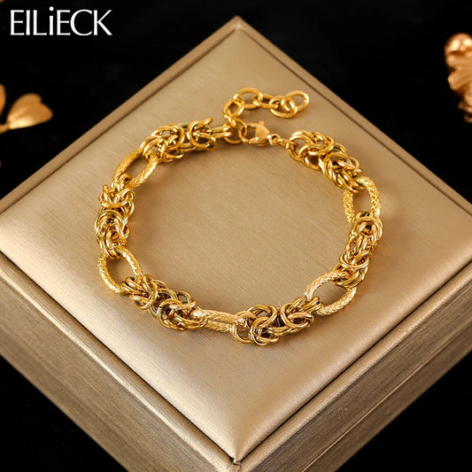 Stainless Steel Twisted Bracelet Bangles For Women.  Trendy 18K Gold Plated Wrist Chain,  Waterproof Jewelry Gift for MOTHERS DAY GIFT!!!